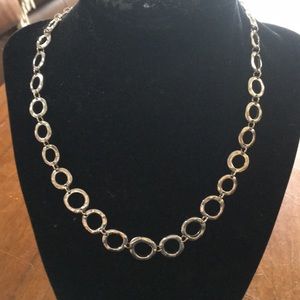 Liz & co. Silver graduated linked circle necklace